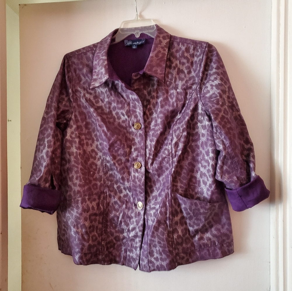 Susan Graver shirt jacket, reversible, XL